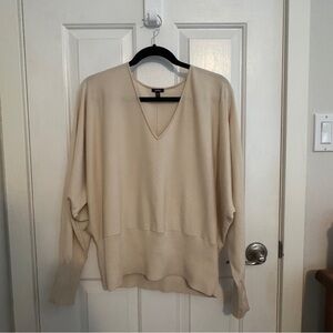 Express V-Neck Beige Sweater